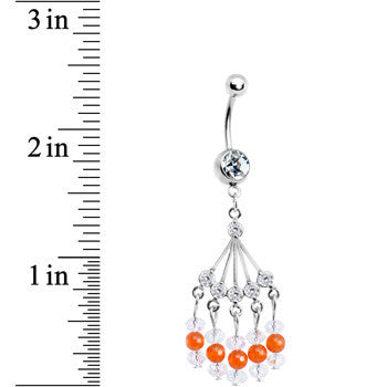 BodyCandy Clear Gem Natasha Chandelier Belly Ring — detail close-up