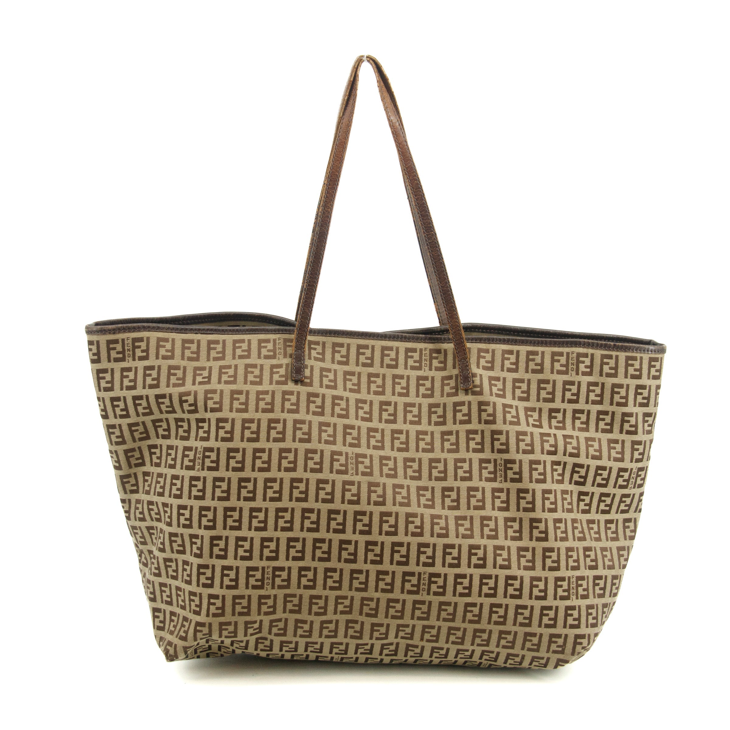 Bolt Boutique Fendi FF Zucchino Patter Beige Shoulder Bag  #3579 — main product shot