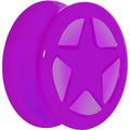 BodyCandy Acrylic Neon Purple Star Tunnel Plug 2G to 20mm — size reference