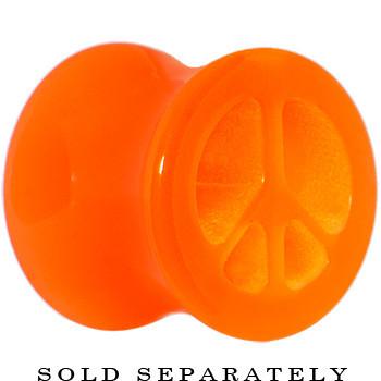 BodyCandy Acrylic Neon Orange Peace Sign Tunnel Plug 2G to 20mm — main product shot