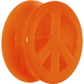 BodyCandy Acrylic Neon Orange Peace Sign Tunnel Plug 2G to 20mm — color detail