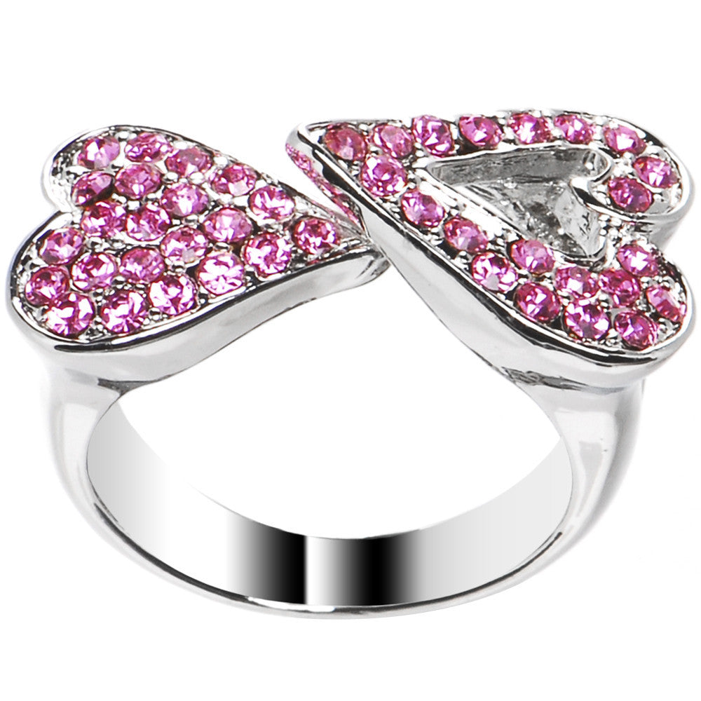 BodyCandy Pink Gem Heartbreaker Heart Adjustable Ring — main product shot