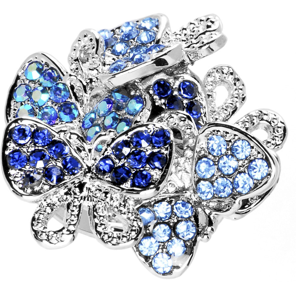 BodyCandy Beautiful Jeweled Cluster Butterfly Adjustable Ring — main product shot
