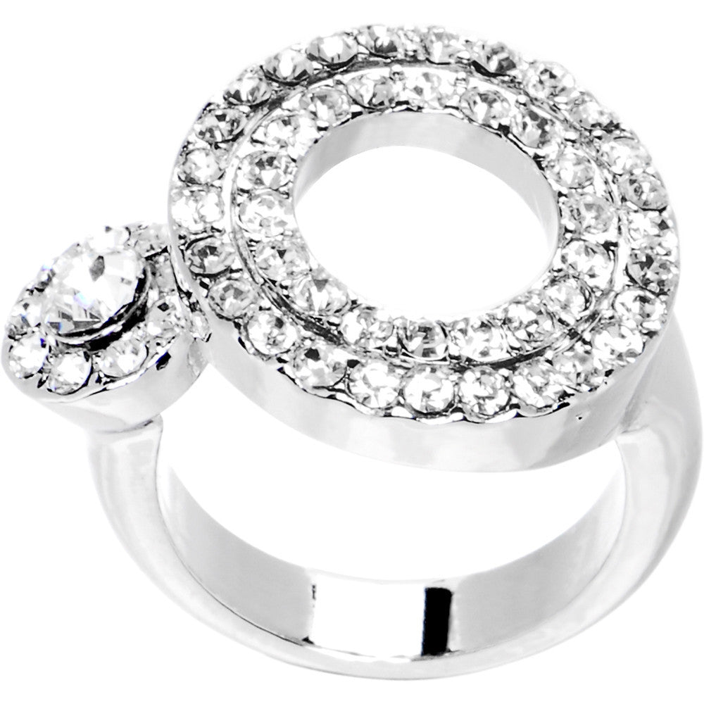 BodyCandy Clear Jeweled Circular Adjustable Ring — main product shot