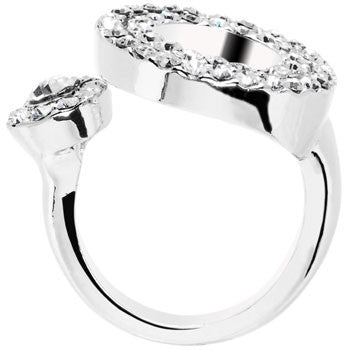 BodyCandy Clear Jeweled Circular Adjustable Ring — detail close-up