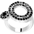 BodyCandy Black Jeweled Circular Adjustable Ring — main product shot