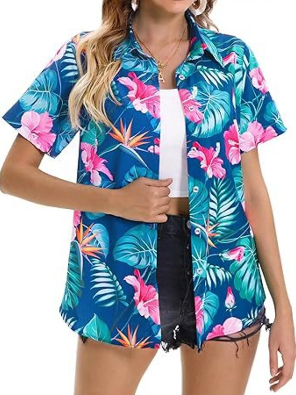 Plant Print Short Sleeve Shirt
