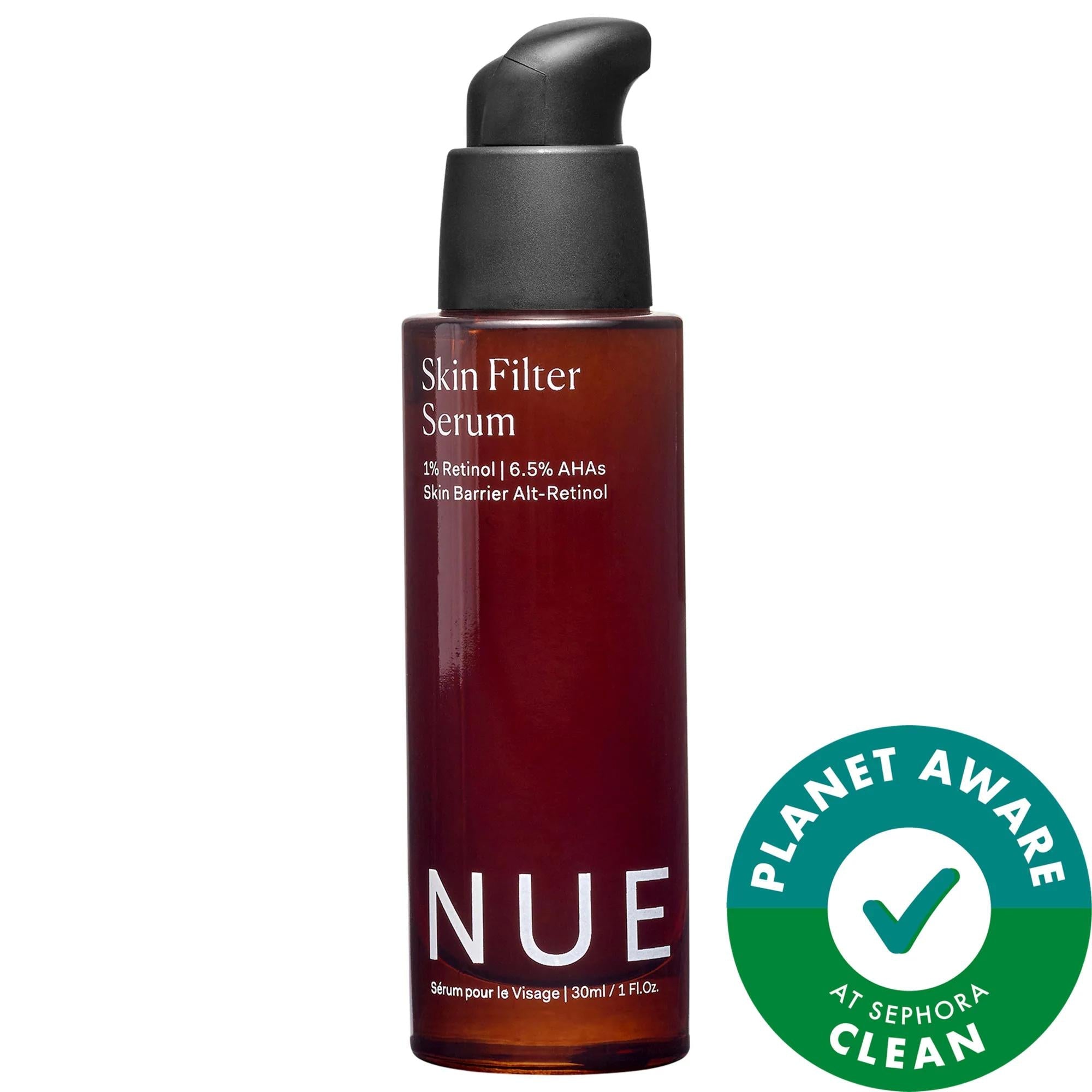 Skin Filter Daily Brightening Phyto-Retinol + AHA Serum by The Nue Co - Hydrating, Anti-Aging, Vegan Skincare Serum