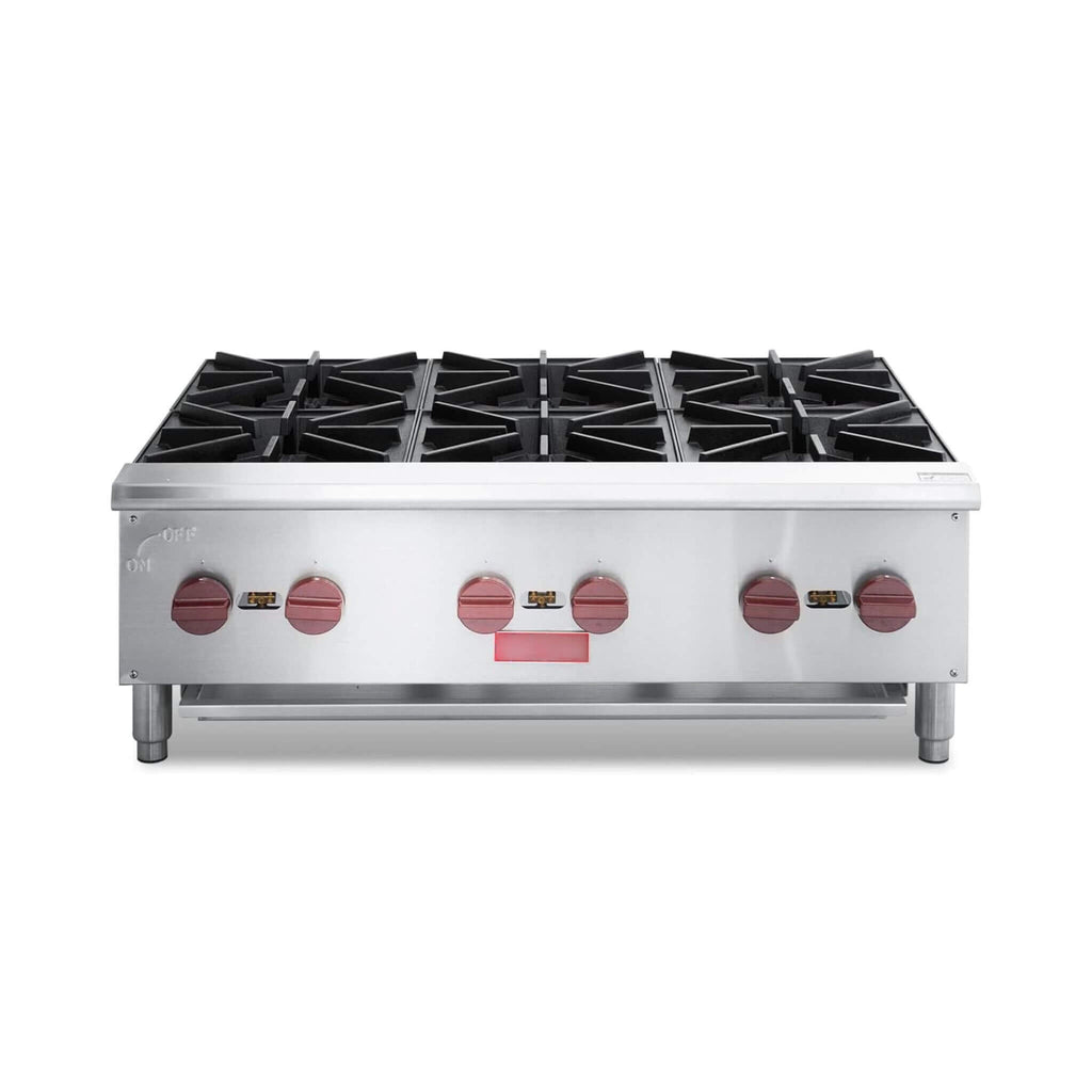 Heavy-Duty 36-Inch Commercial 150K BTU 6-Burner Stainless Steel Countertop Natural Gas And Propane Range (SAK92640) – SAKSBY 