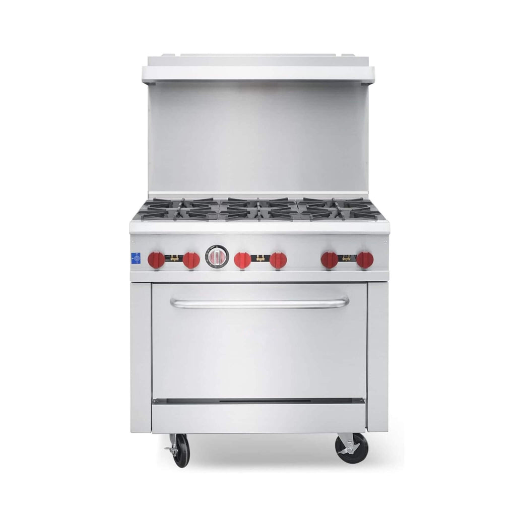36-Inch Commercial 210K BTU 6-Burner Stainless Steel Freestanding Gas Range (SAK85603) – SAKSBY WHOLESALE