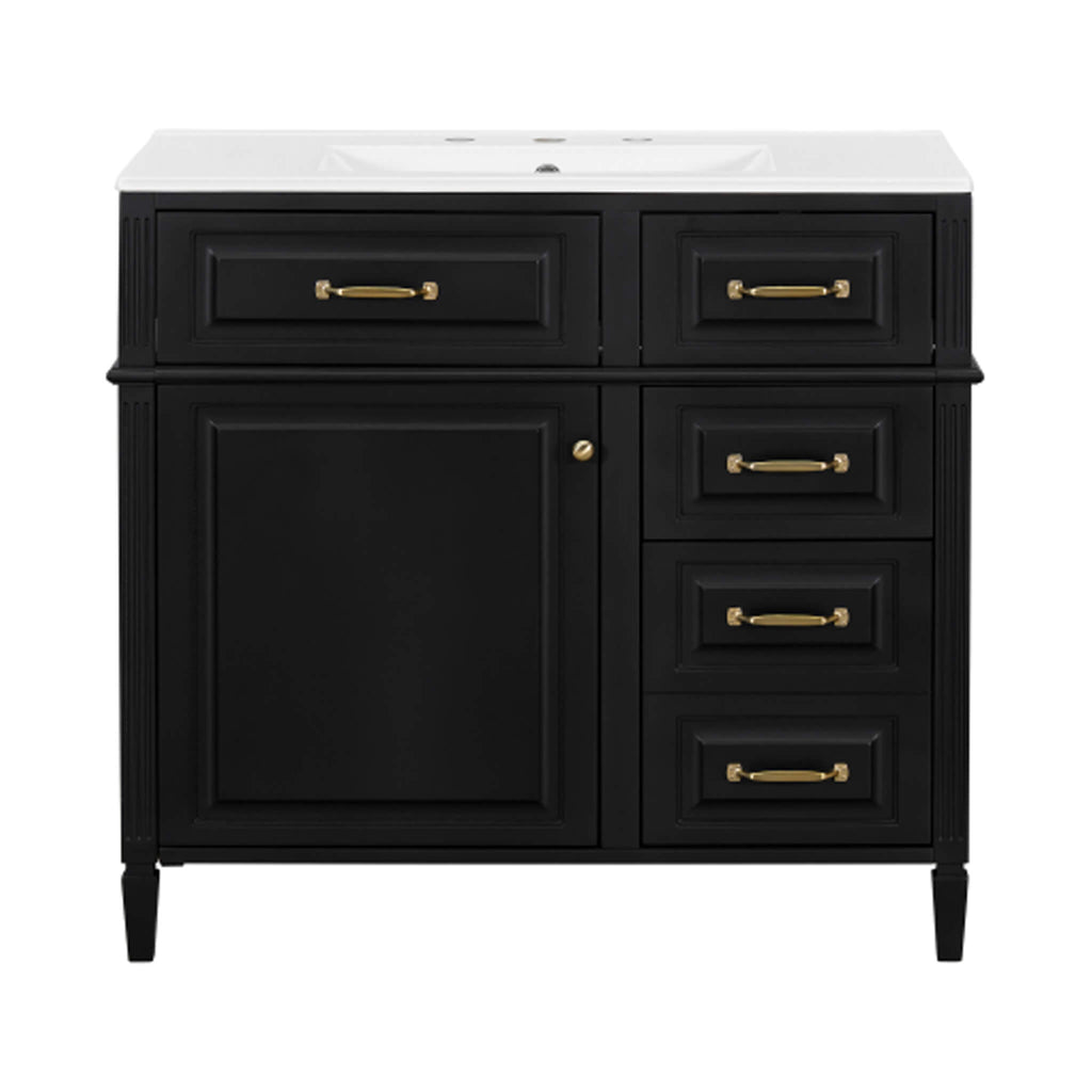 Nuvia 36-Inch Freestanding Bathroom Vanity With Ceramic Sink And Storage Cabinets [Faucet Not Included] (SAK41792) – SAKSBY W