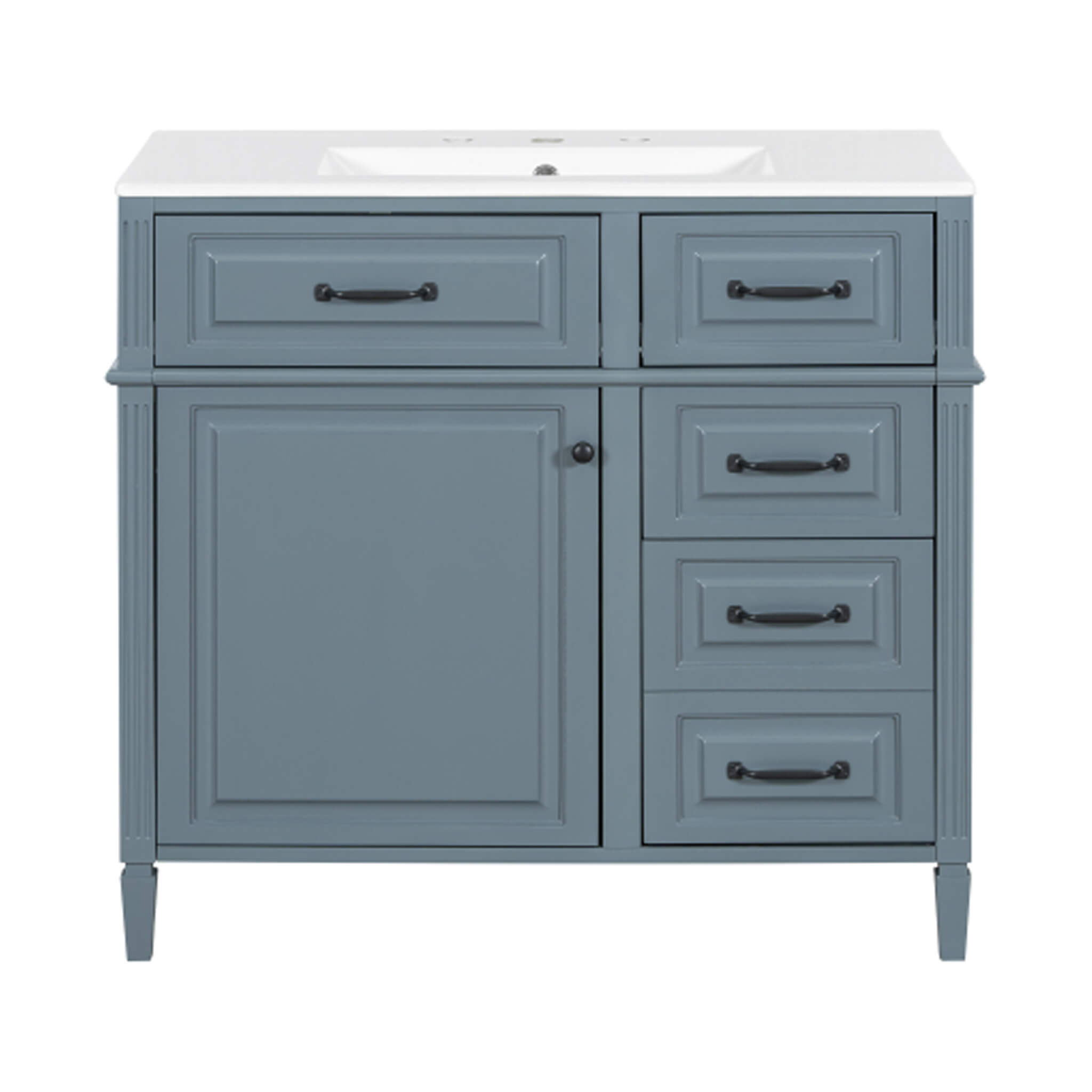 Nuvia 36-Inch Freestanding Bathroom Vanity With Ceramic Sink And Storage Cabinets [Faucet Not Included] (SAK41792) – SAKSBY W