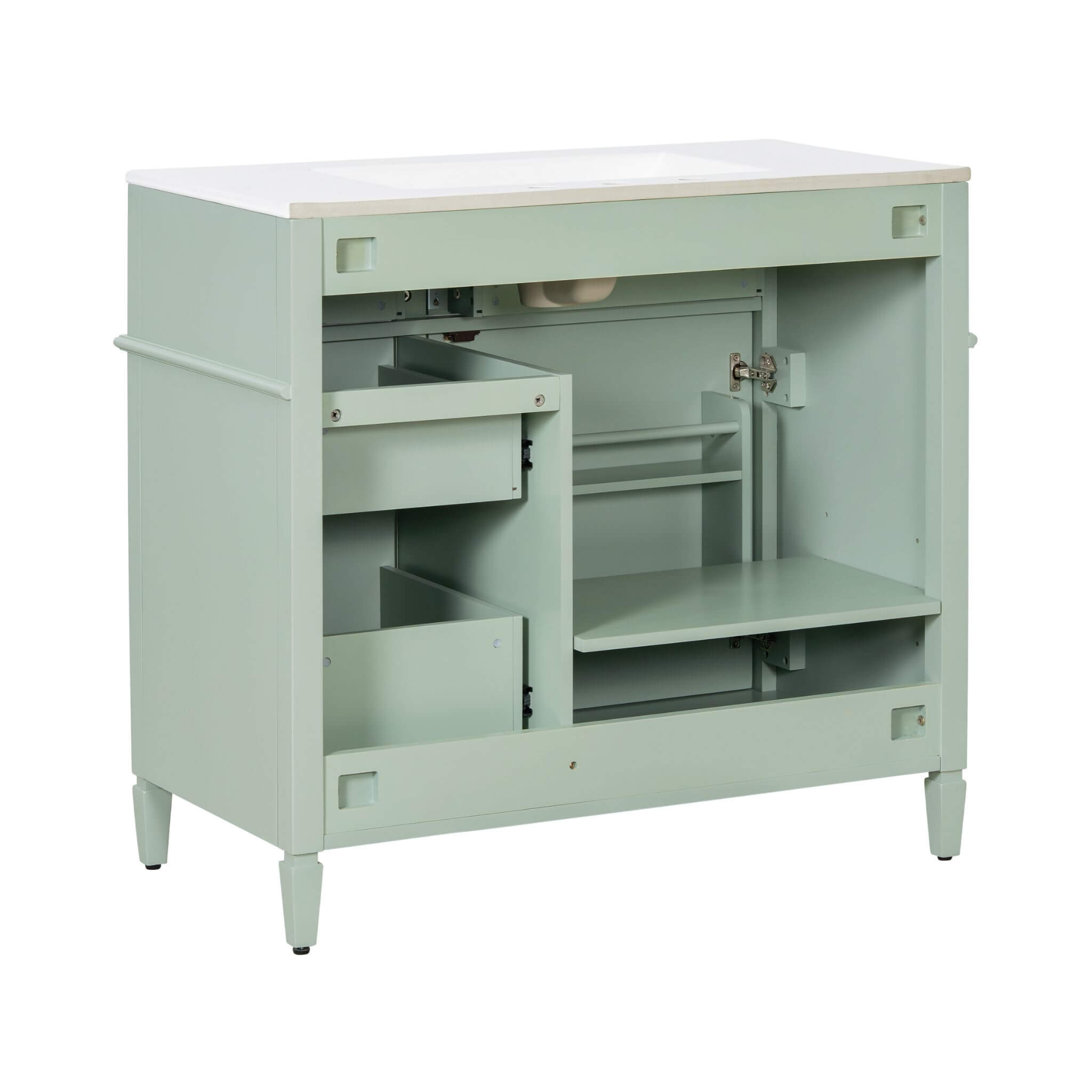 Nuvia 36-Inch Freestanding Bathroom Vanity With Ceramic Sink And Storage Cabinets [Faucet Not Included] (SAK41792) – SAKSBY W