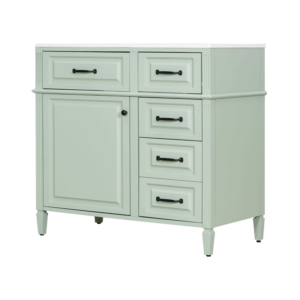 Nuvia 36-Inch Freestanding Bathroom Vanity With Ceramic Sink And Storage Cabinets [Faucet Not Included] (SAK41792) – SAKSBY W