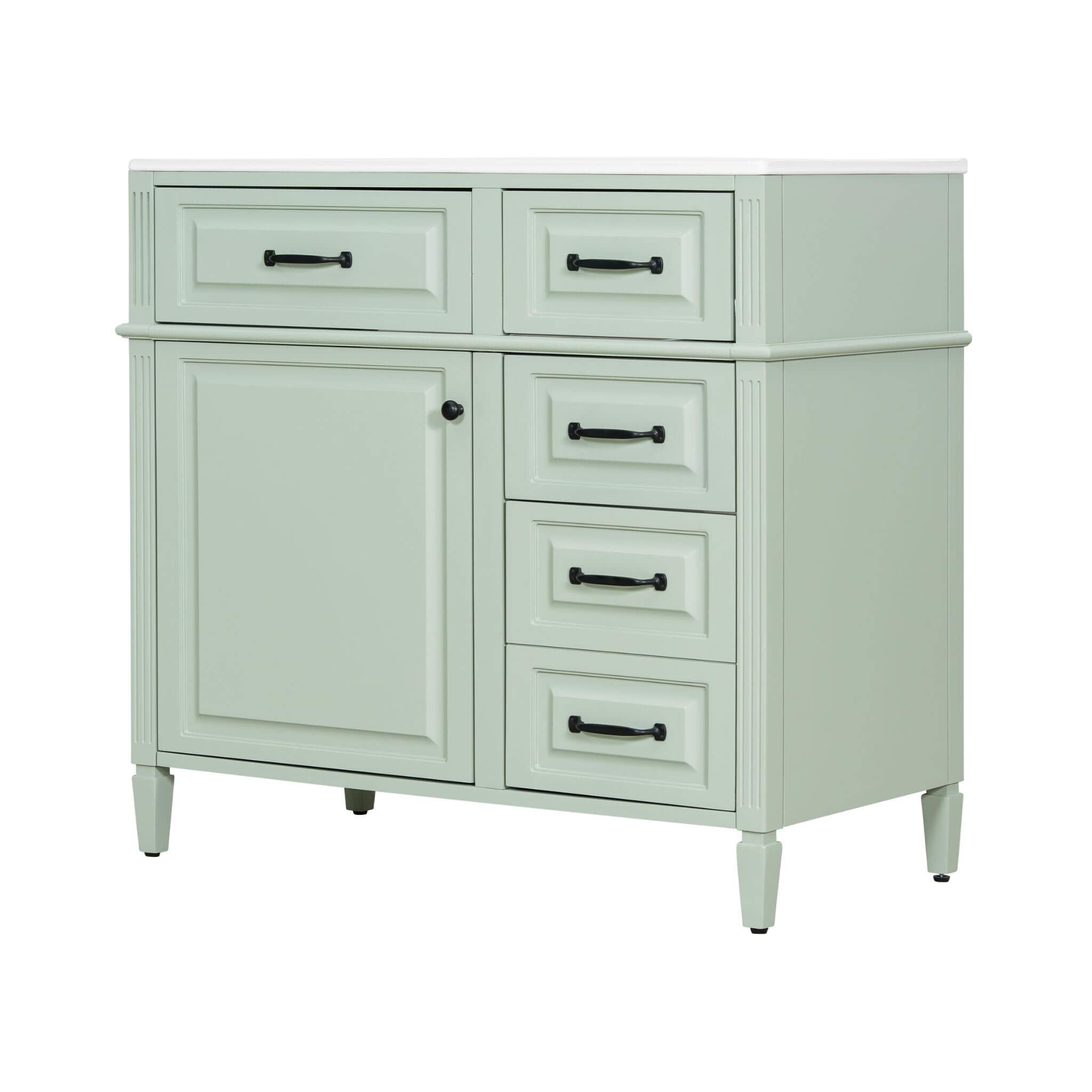 Nuvia 36-Inch Freestanding Bathroom Vanity With Ceramic Sink And Storage Cabinets [Faucet Not Included] (SAK41792) – SAKSBY W
