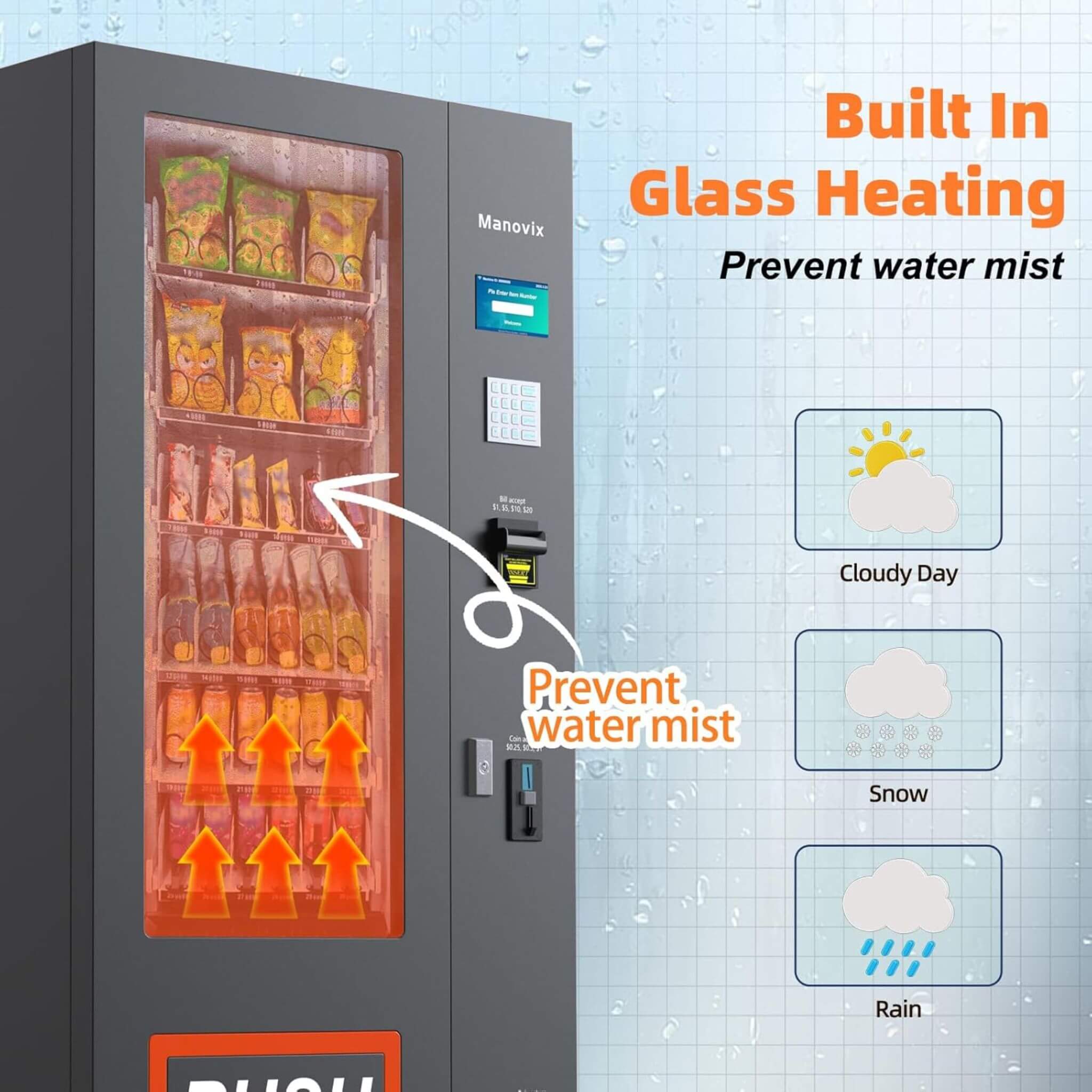 36-Slot Commercial Refrigerated Snack Drink Vending Machine With Bill And Coin Acceptor (SAK67318) – SAKSBY WHOLESALE, view 3