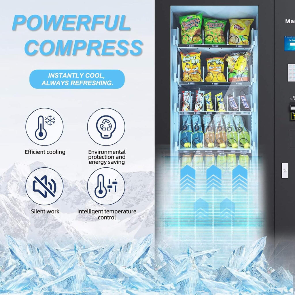 36-Slot Commercial Refrigerated Snack Drink Vending Machine With Bill And Coin Acceptor (SAK67318) – SAKSBY WHOLESALE, view 4
