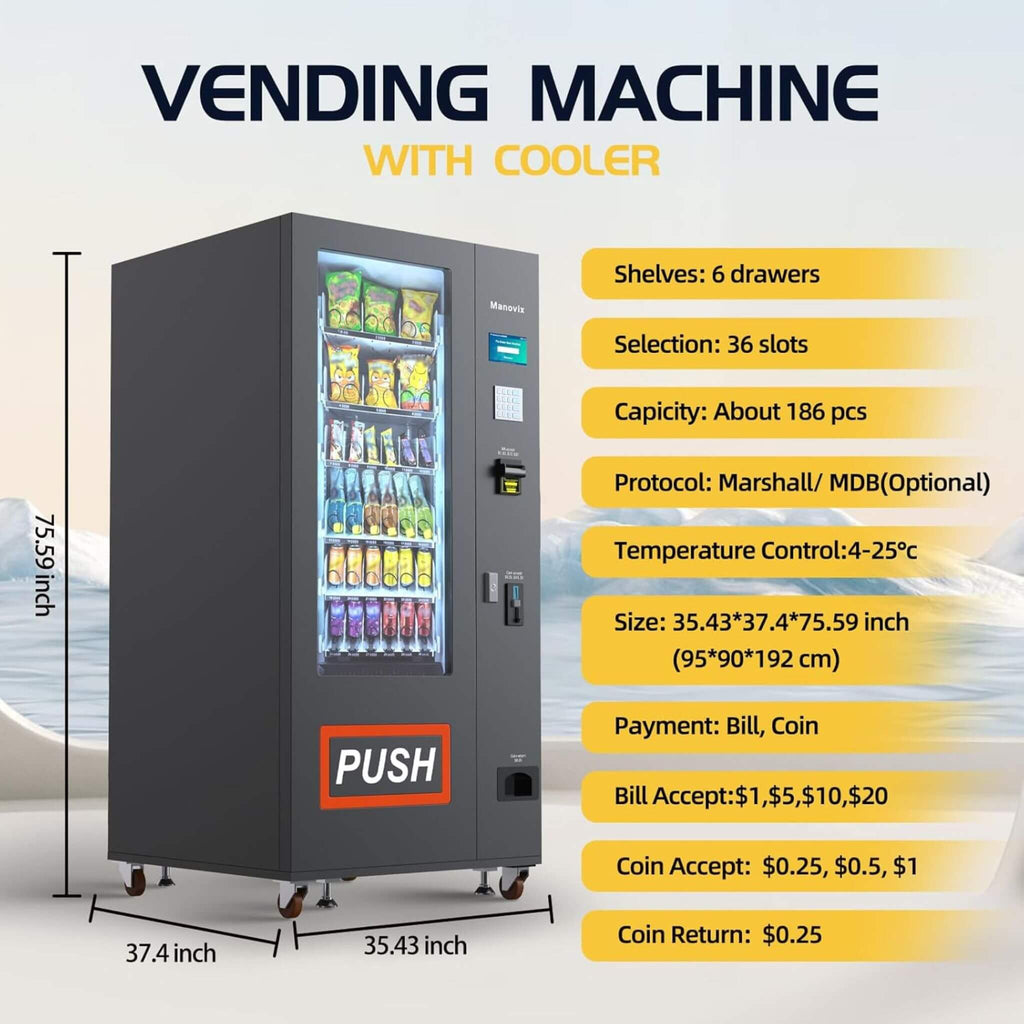 36-Slot Commercial Refrigerated Snack Drink Vending Machine With Bill And Coin Acceptor (SAK67318) – SAKSBY WHOLESALE, view 8