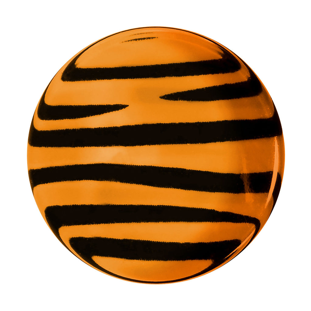 BodyCandy 2G Tangerine Zebra Acrylic Saddle Plug — detail close-up