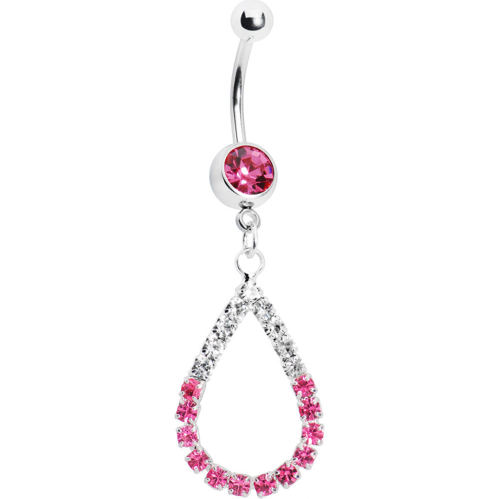 BodyCandy Clear Pink Jeweled Teardrop Belly Ring — main product shot