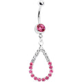 BodyCandy Clear Pink Jeweled Teardrop Belly Ring — main product shot