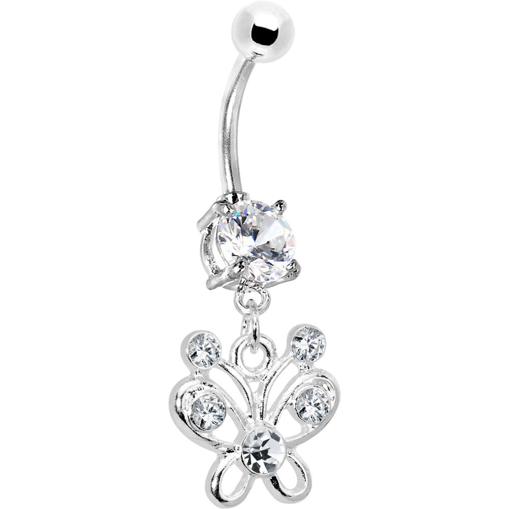 BodyCandy Clear Cubic Zirconia Butterfly Belly Ring — main product shot