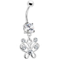 BodyCandy Clear Cubic Zirconia Butterfly Belly Ring — main product shot