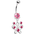 BodyCandy Pink Cubic Zirconia Butterfly Belly Ring — main product shot