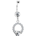 BodyCandy Clear Gem Wrap Me in Love Heart Dangle Belly Ring — main product shot