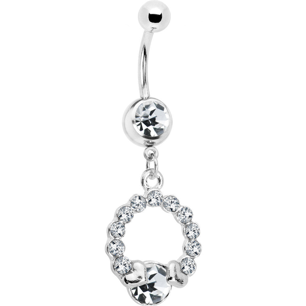 BodyCandy Clear Gem Wrap Me in Love Heart Dangle Belly Ring — main product shot
