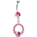 BodyCandy Pink Gem Wrap Me in Love Heart Dangle Belly Ring — main product shot