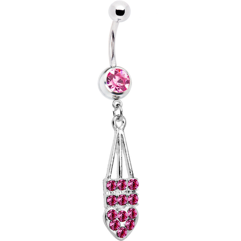 BodyCandy Pink Jeweled Arrow Heart Belly Ring — main product shot