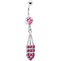 BodyCandy Pink Jeweled Arrow Heart Belly Ring — main product shot
