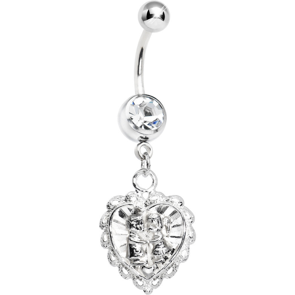 BodyCandy Romantic Couples Heart Belly Ring — main product shot