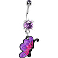 BodyCandy Tanzanite CZ Chromatic Butterfly Belly Ring — main product shot