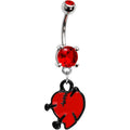 BodyCandy Ruby Red Gem Nail in Heart Belly Ring — main product shot