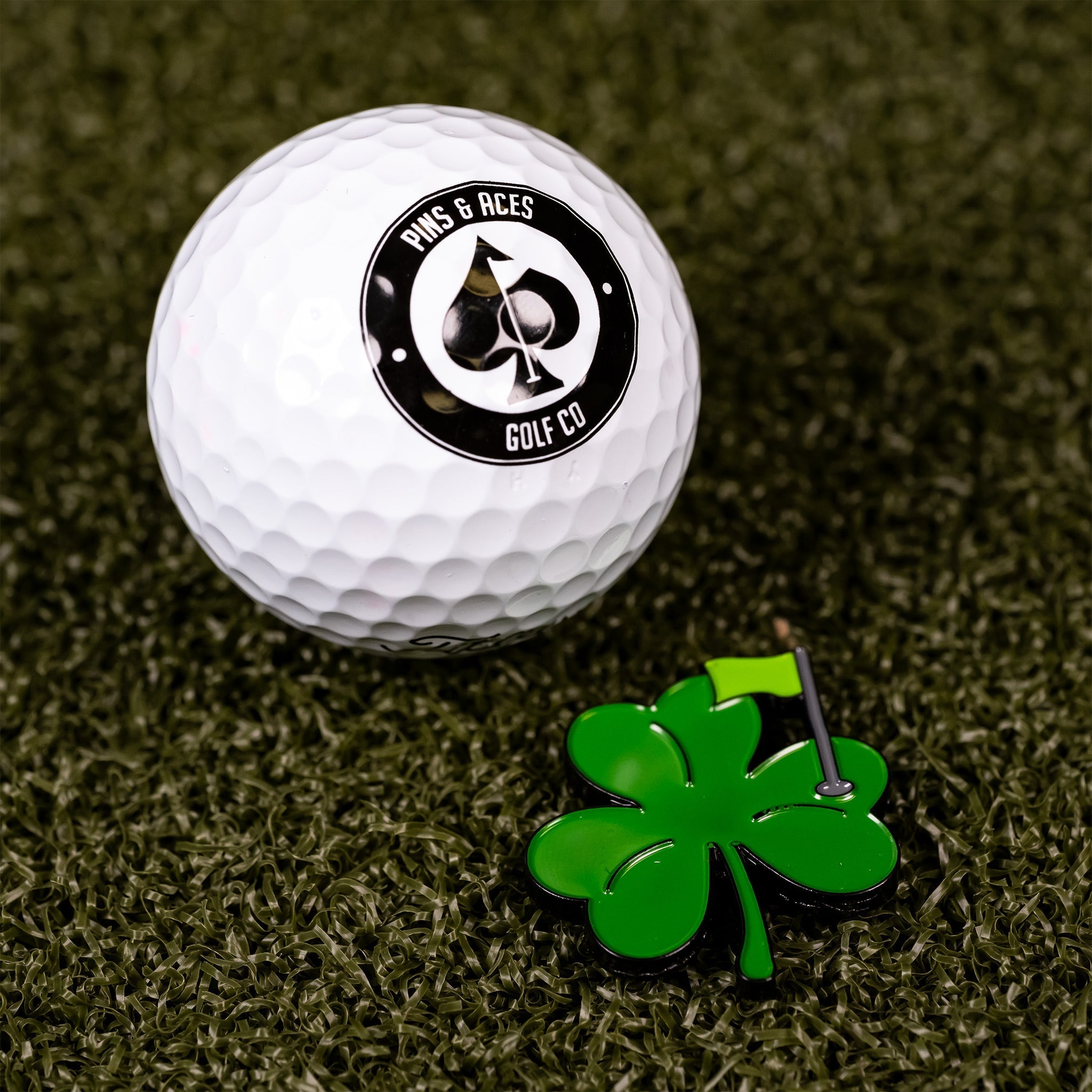 Shamrock Ball Marker – Pins and Aces, view 3