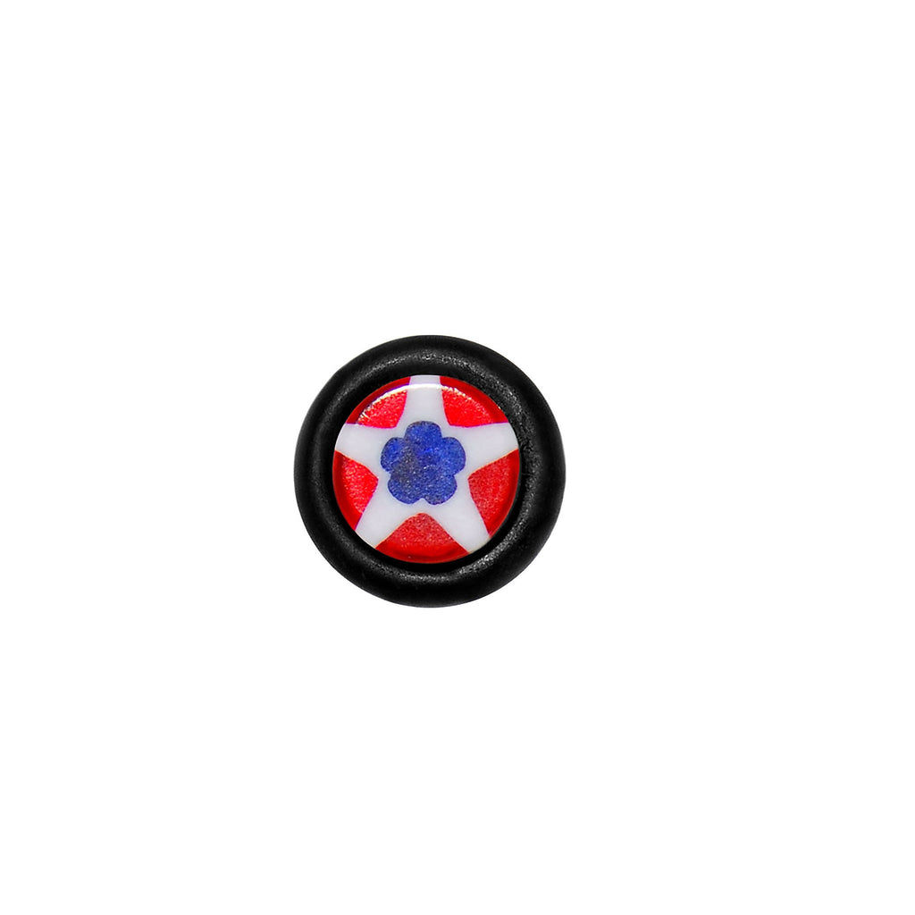 BodyCandy Patriotic Star Fake Taper Ear Plug — detail close-up