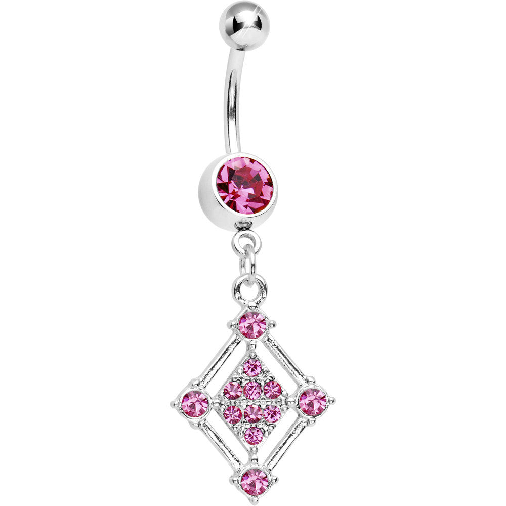 BodyCandy Pink Gem Diamond Affair Belly Ring — main product shot