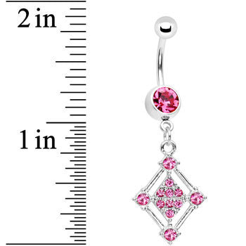 BodyCandy Pink Gem Diamond Affair Belly Ring — detail close-up