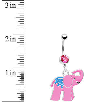 BodyCandy Pretty Pink Elephant Belly Ring — detail close-up