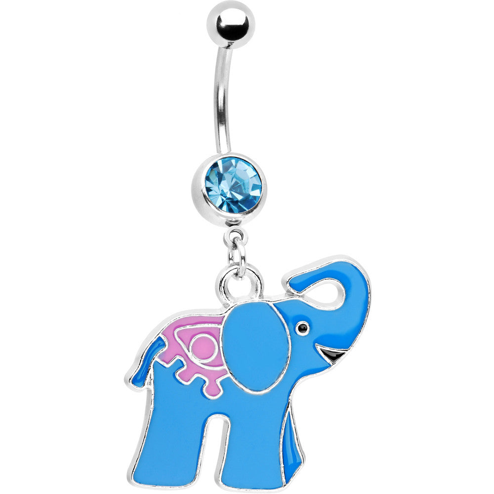 BodyCandy Boyish Blue Elephant Belly Ring — lifestyle context