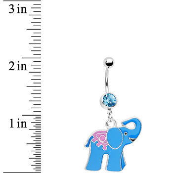 BodyCandy Boyish Blue Elephant Belly Ring — detail close-up