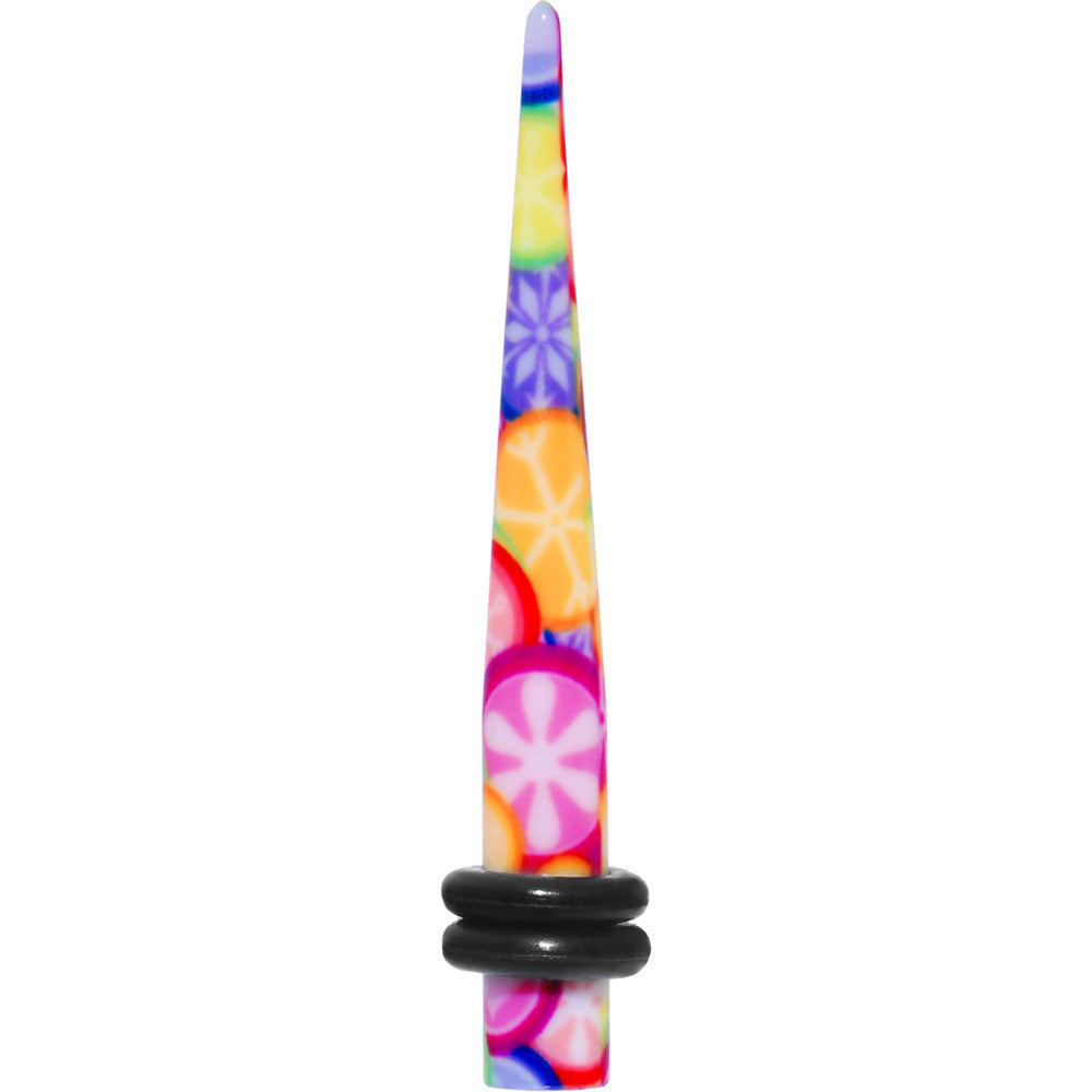 BodyCandy 6G Groovy Retro Flower Acrylic Taper — main product shot