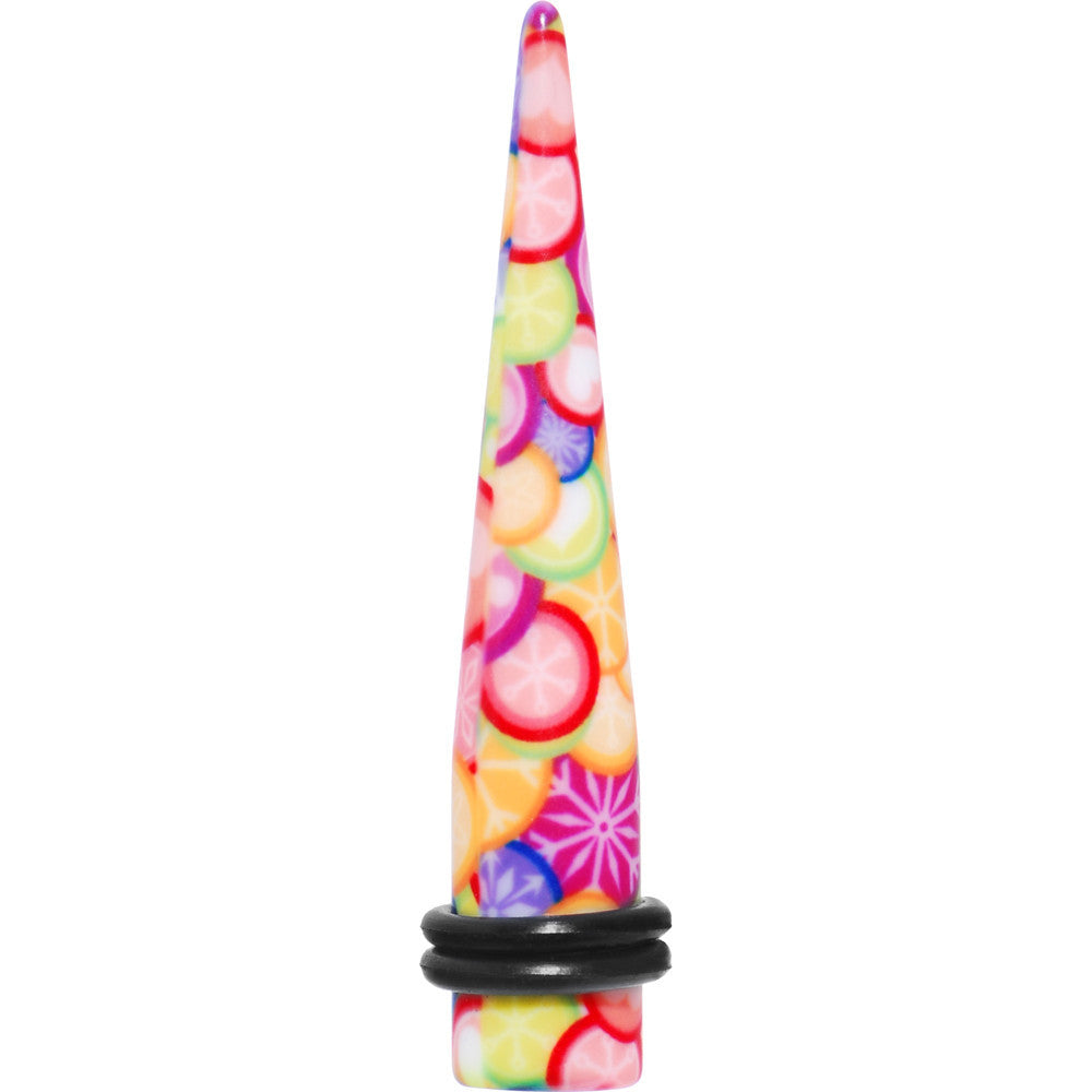 BodyCandy 0G Groovy Retro Flower Acrylic Taper — main product shot