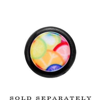 BodyCandy 0G Groovy Retro Flower Acrylic Taper — detail close-up