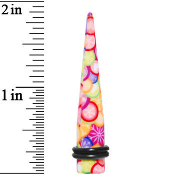 BodyCandy 0G Groovy Retro Flower Acrylic Taper — lifestyle context