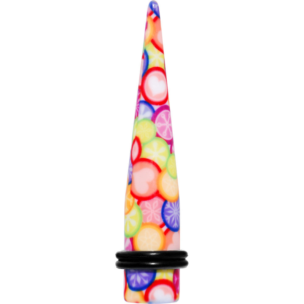 BodyCandy 00G Groovy Retro Flower Acrylic Taper — main product shot