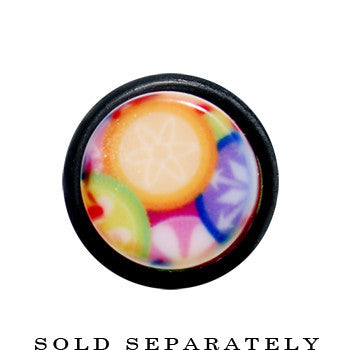 BodyCandy 00G Groovy Retro Flower Acrylic Taper — detail close-up