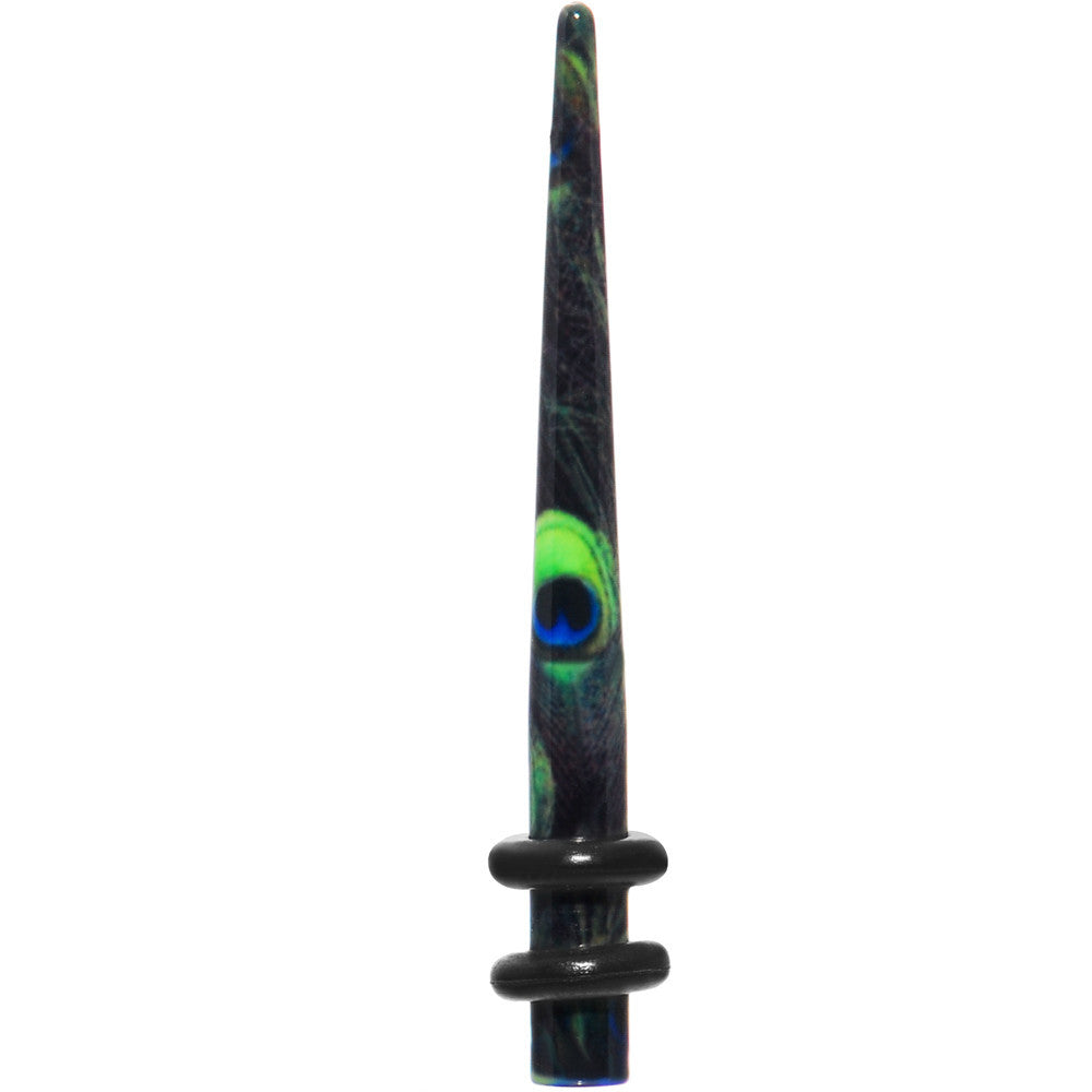 BodyCandy 8G Peacock Feathers Acrylic Taper — main product shot